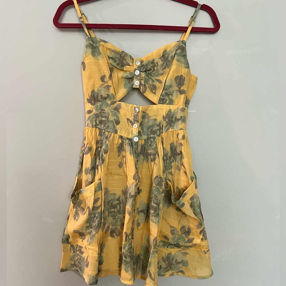 Kimchi Blue Yellow Floral Cutout Sundress